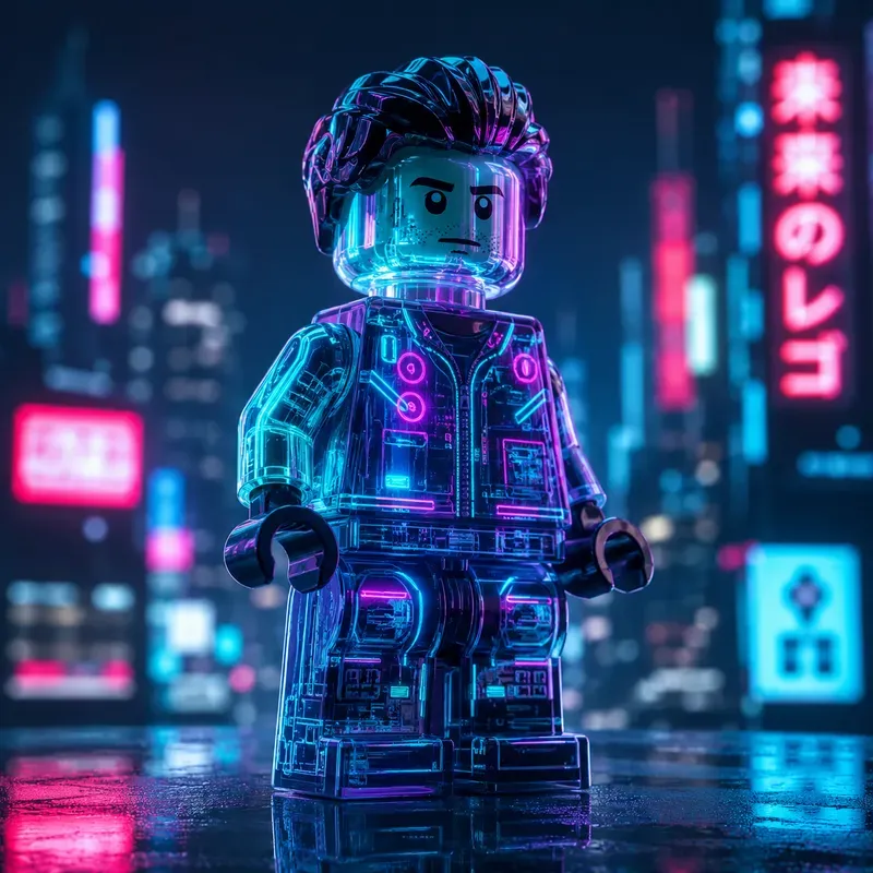 Translucent Lego Art Figures