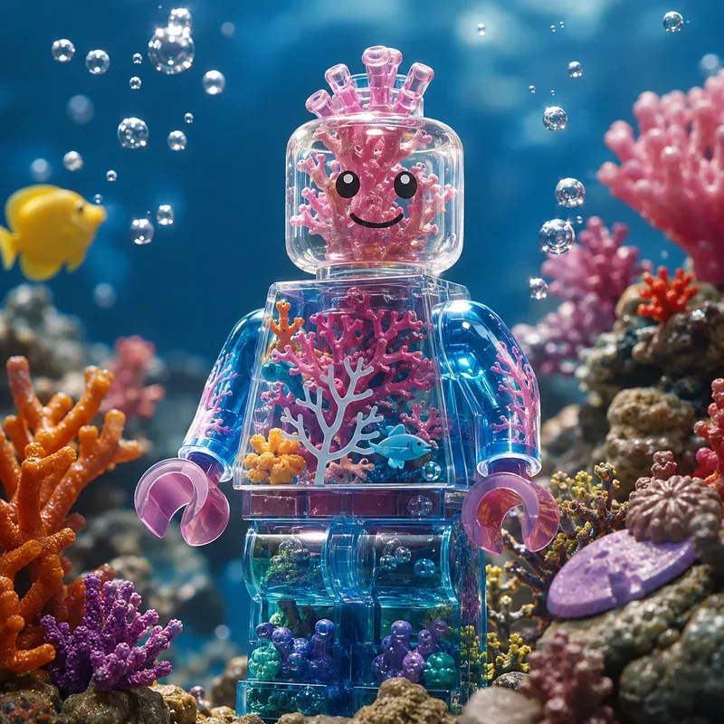 Translucent Lego Art Figures