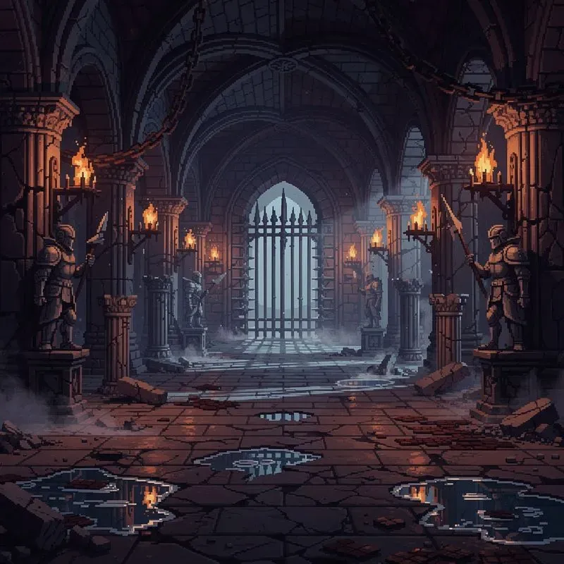 Pixel Art Dark Fantasy Scenes RPG Games