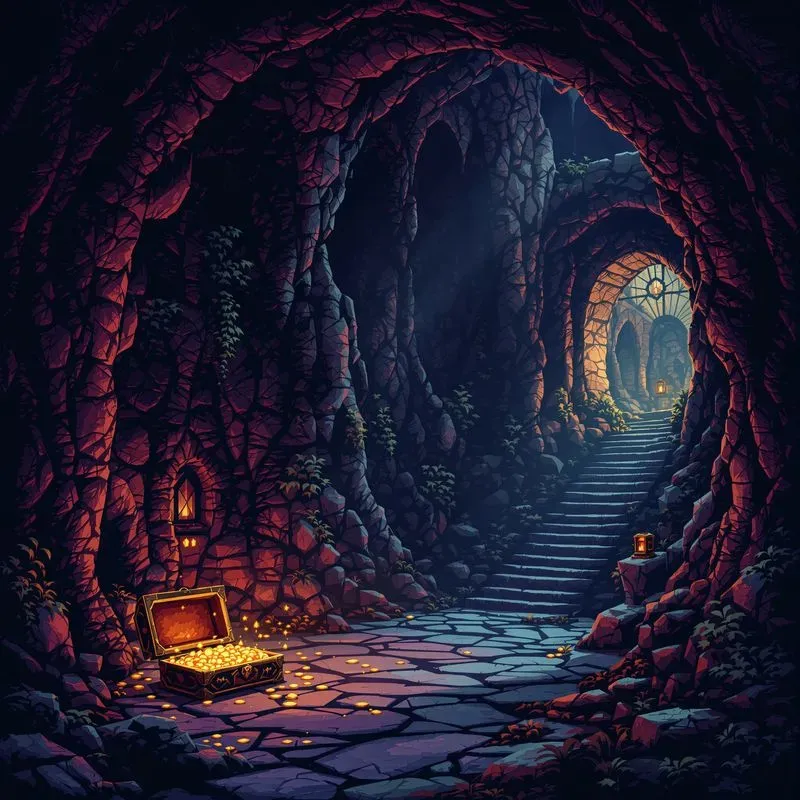 Pixel Art Dark Fantasy Scenes RPG Games