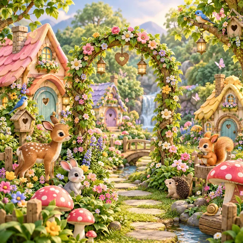 Whimsical 3D Celebration Gardens