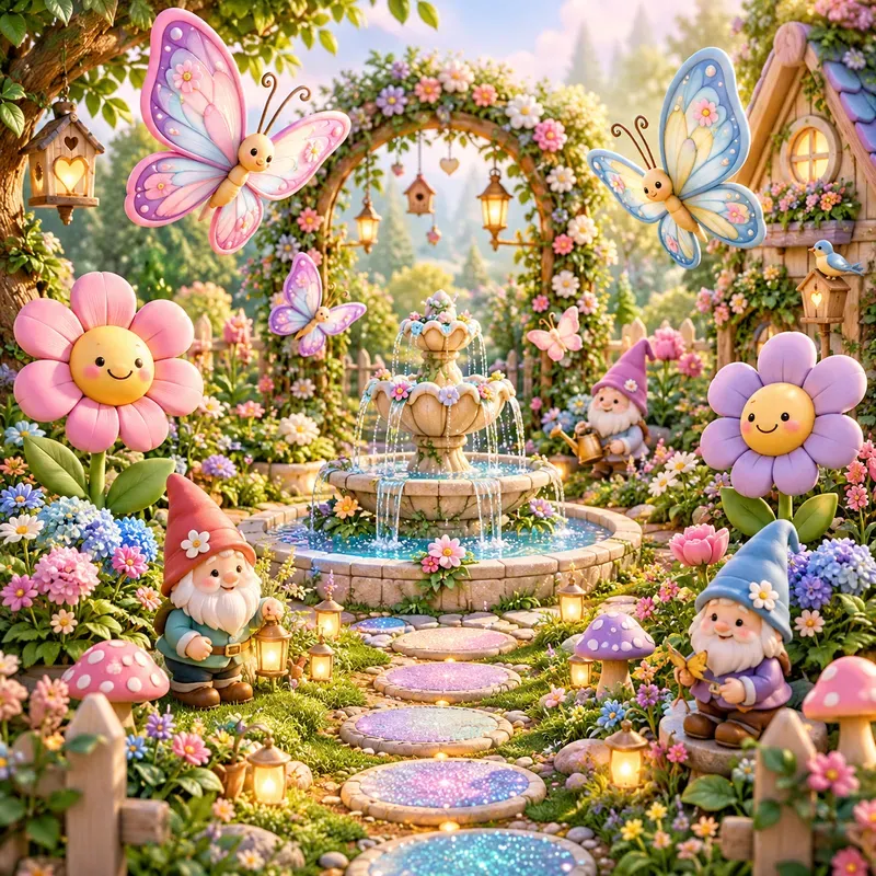 Whimsical 3D Celebration Gardens