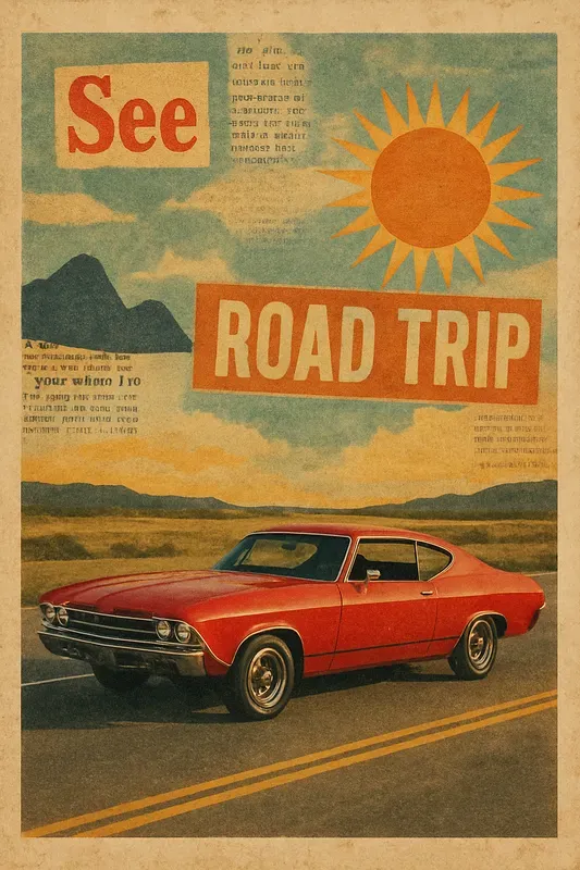 Retro Vintage Magazine Collage Art