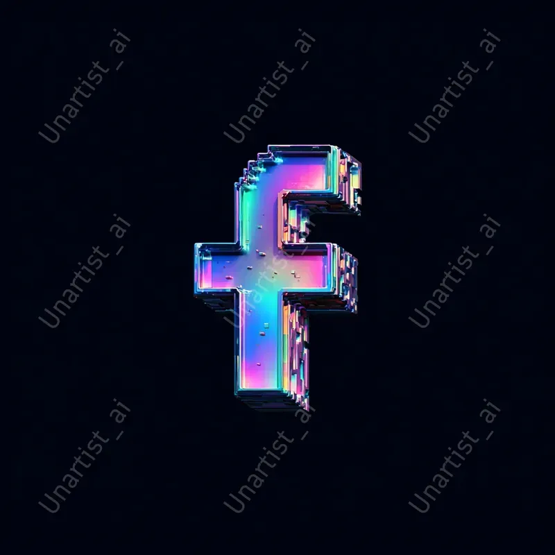 Pixel Iridescent Social Logos