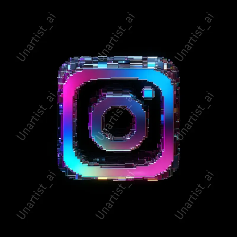 Pixel Iridescent Social Logos