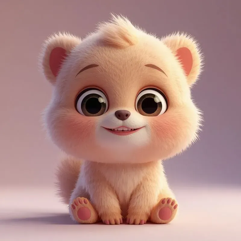 3D Cute Fluffy Cartoon Animals