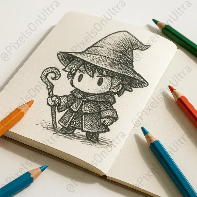 Sketchbook Character Concept Drawings