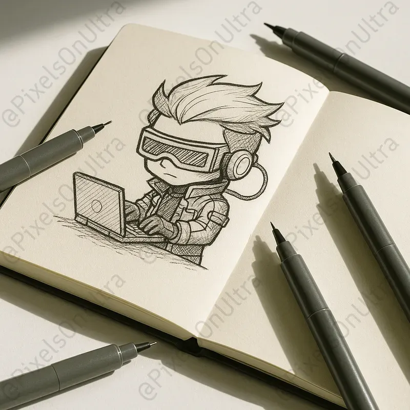 Sketchbook Character Concept Drawings