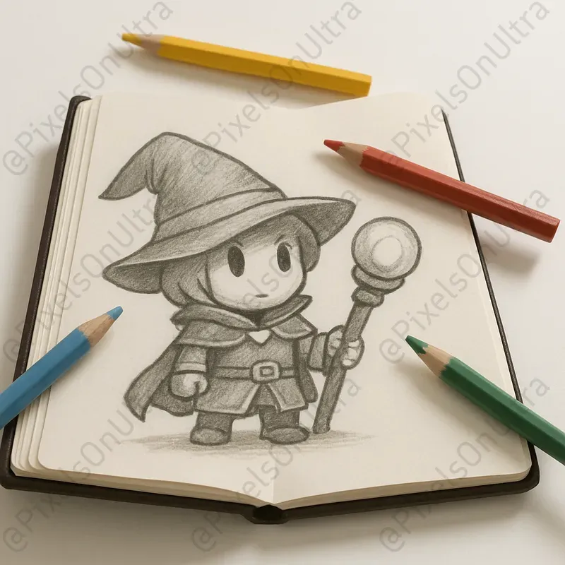 Sketchbook Character Concept Drawings