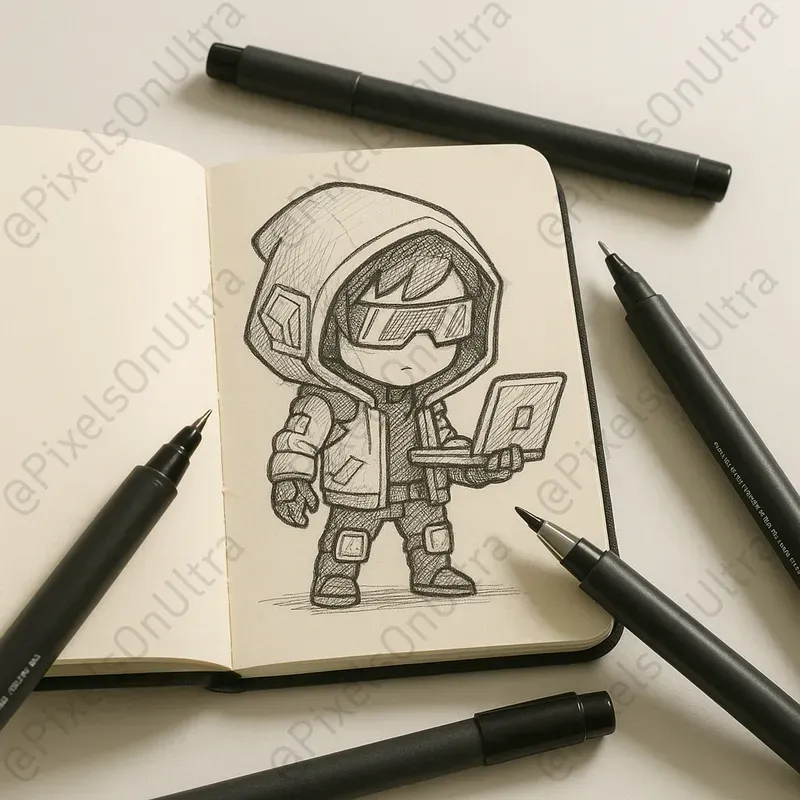 Sketchbook Character Concept Drawings