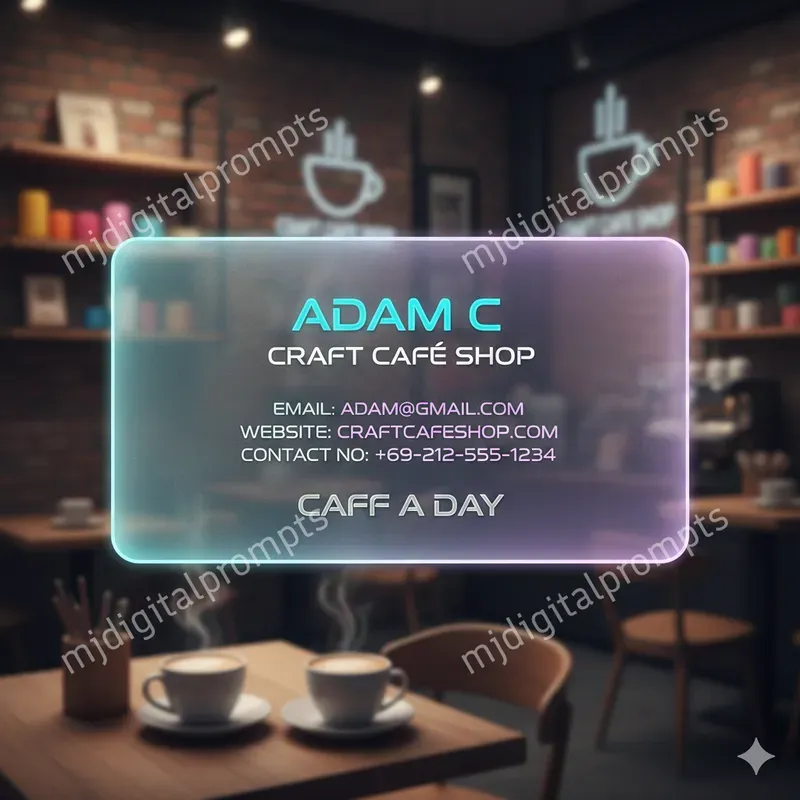 Futuristic Cyber Glass Business Cards