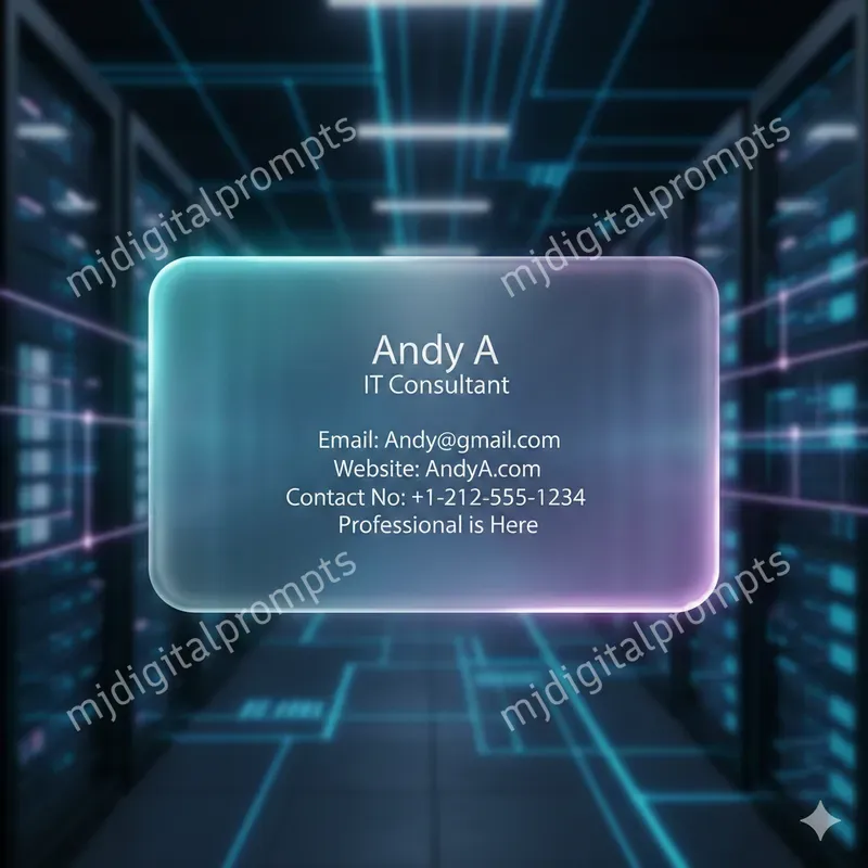 Futuristic Cyber Glass Business Cards