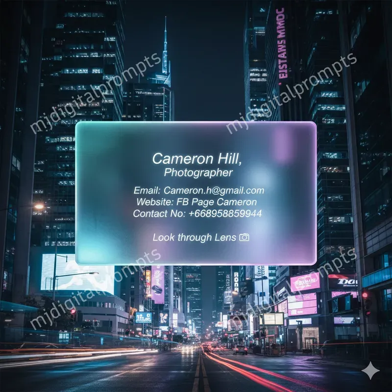 Futuristic Cyber Glass Business Cards