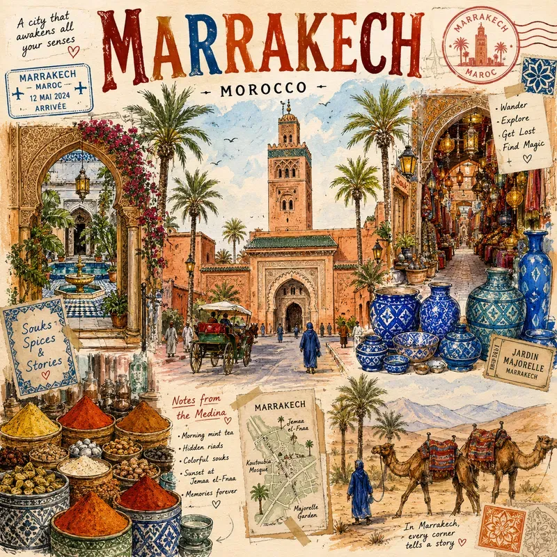 Whimsical Travel Sketch Poster Pack Art