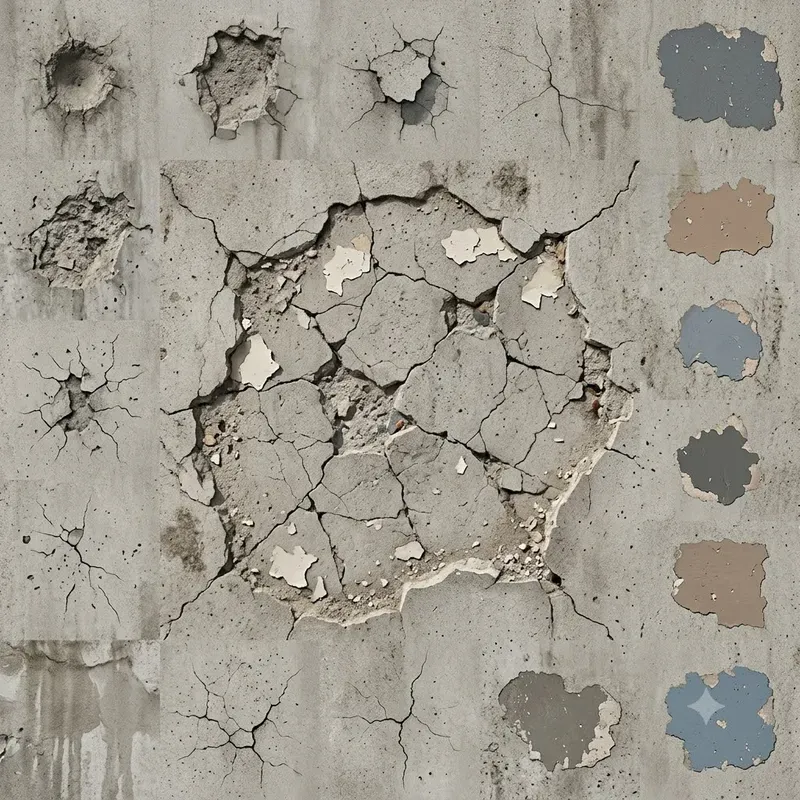Weathered Concrete Decal Atlas Systems