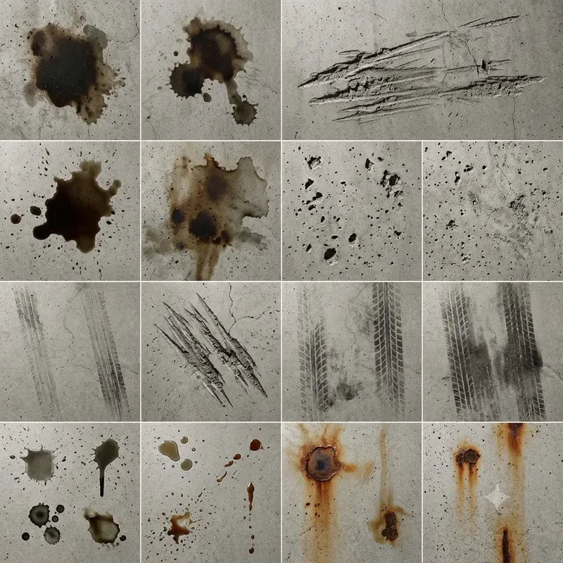 Weathered Concrete Decal Atlas Systems