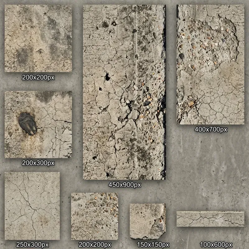 Weathered Concrete Decal Atlas Systems