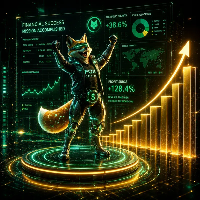 A Futuristic Glowing Businessman Points