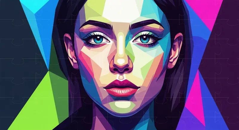 Modern Cubist Neon Abstractions