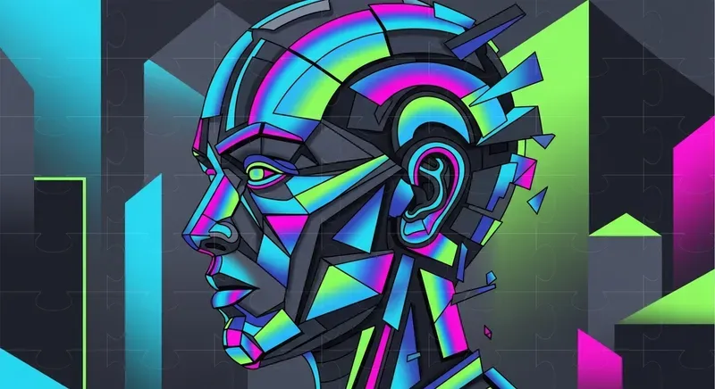 Modern Cubist Neon Abstractions