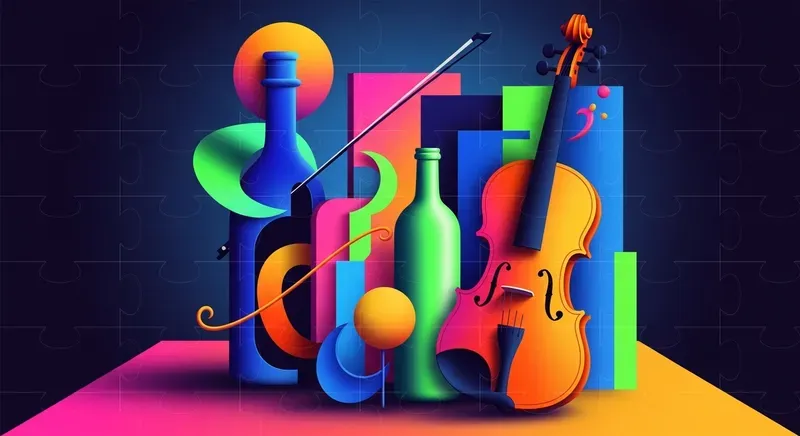 Modern Cubist Neon Abstractions