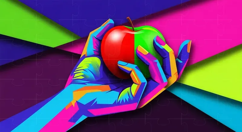 Modern Cubist Neon Abstractions