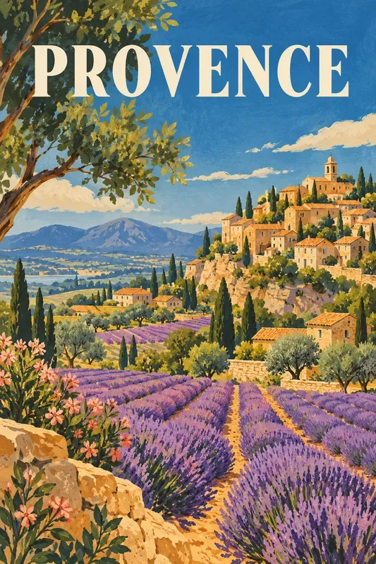 Vintage Mediterranean Travel Poster Art