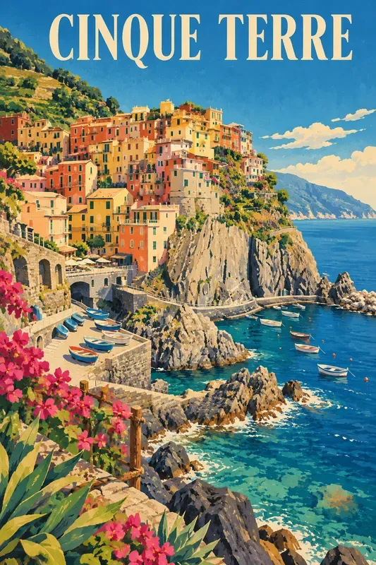 Vintage Mediterranean Travel Poster Art