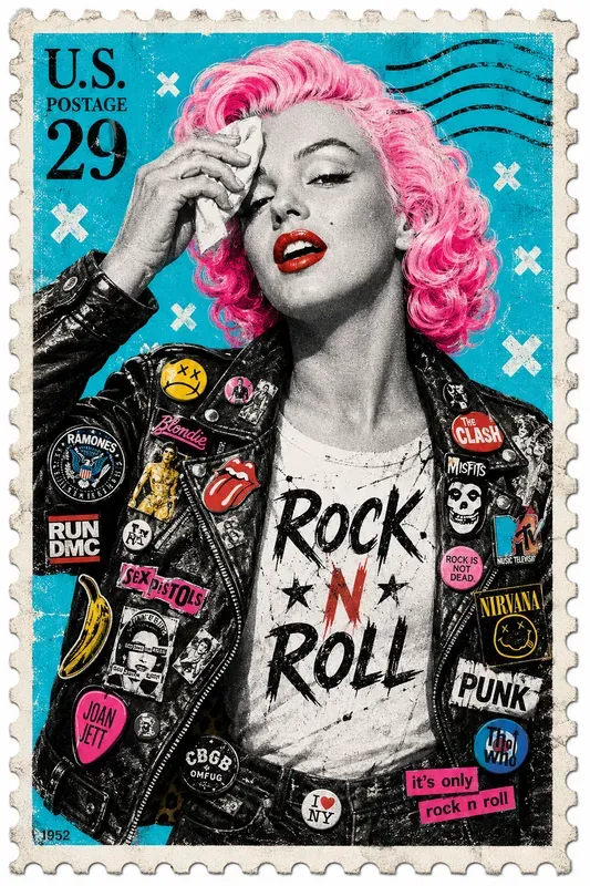 Punk Pop Art Stamp Portraits