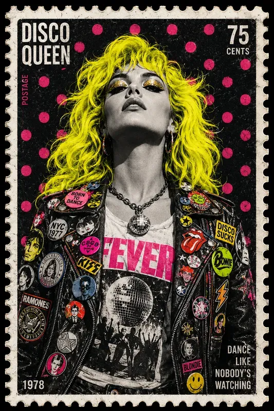 Punk Pop Art Stamp Portraits