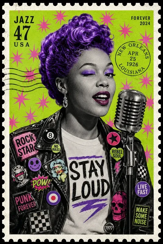 Punk Pop Art Stamp Portraits