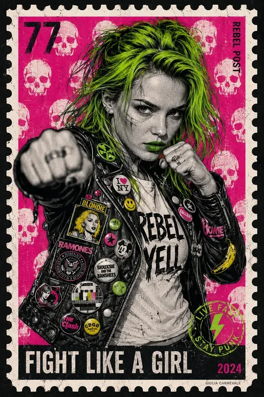 Punk Pop Art Stamp Portraits