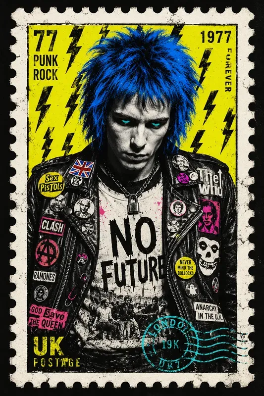 Punk Pop Art Stamp Portraits