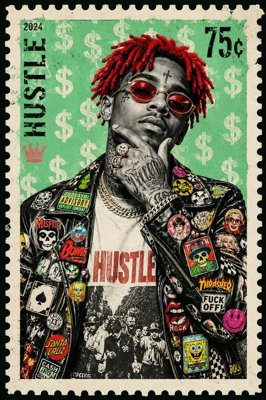 Punk Pop Art Stamp Portraits
