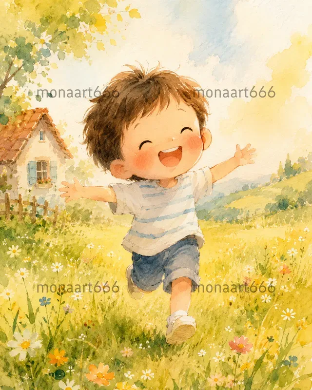Nostalgic Childhood Storybook Watercolors