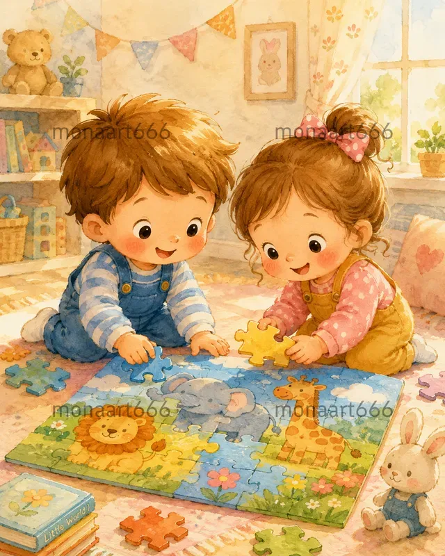 Nostalgic Childhood Storybook Watercolors