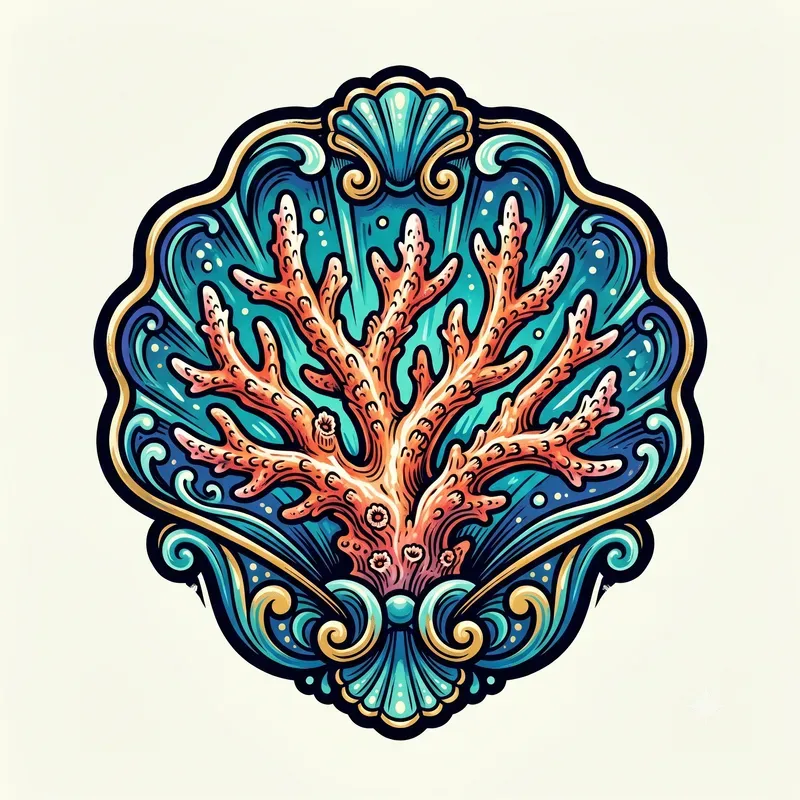 Luminous Coral Emblems