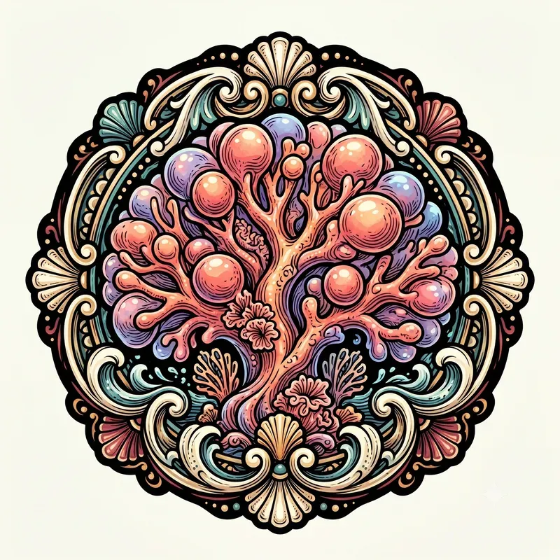 Luminous Coral Emblems