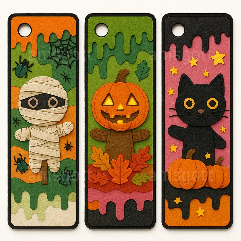 Creepy Cute Halloween Bookmarks Clipart