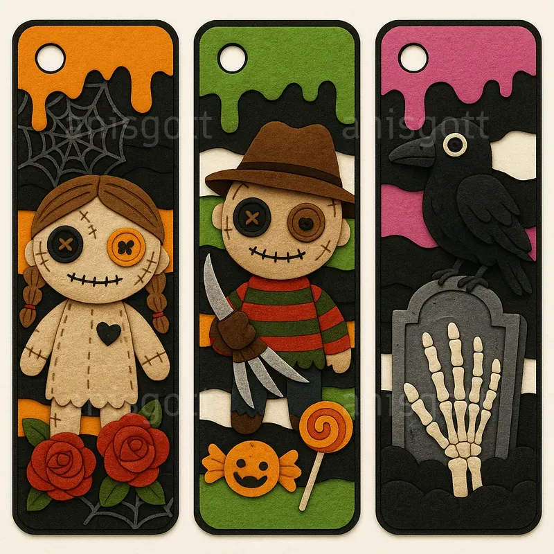 Creepy Cute Halloween Bookmarks Clipart