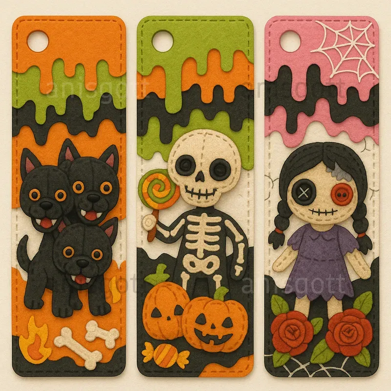 Creepy Cute Halloween Bookmarks Clipart