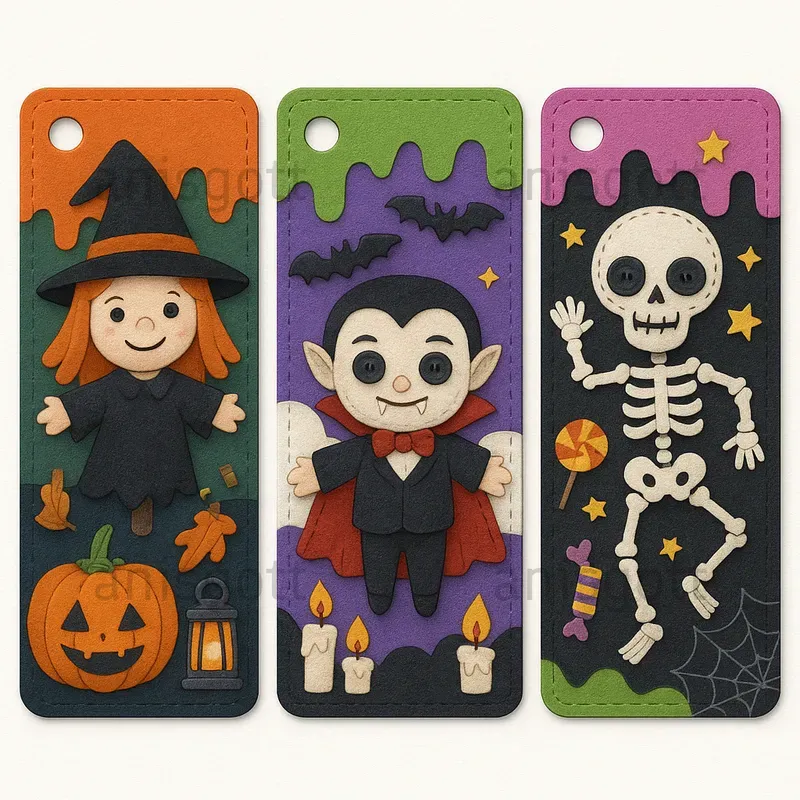 Creepy Cute Halloween Bookmarks Clipart