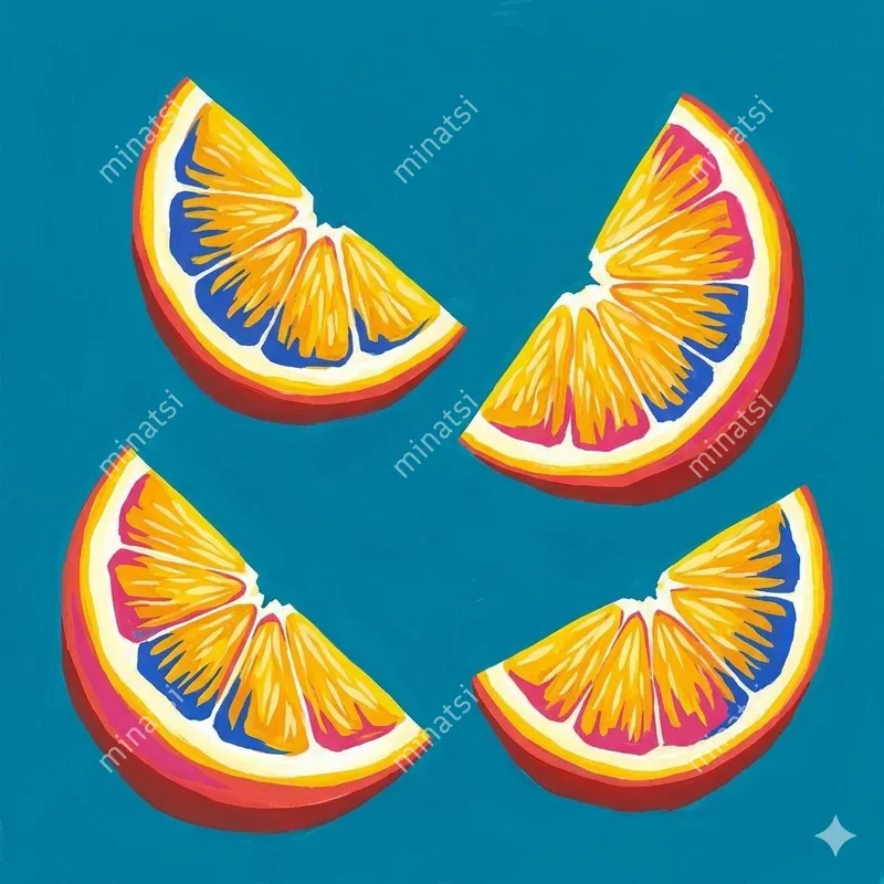 Bold Pop Art Gouache Fruit Botanicals