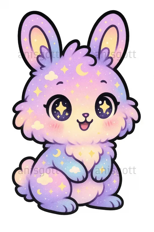 Cute Pastel Cosmic Chibi Stickers