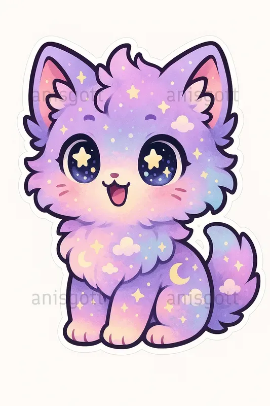 Cute Pastel Cosmic Chibi Stickers