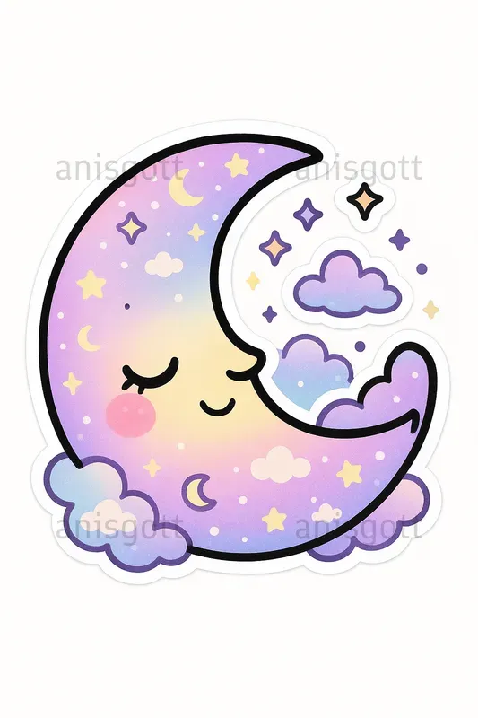 Cute Pastel Cosmic Chibi Stickers