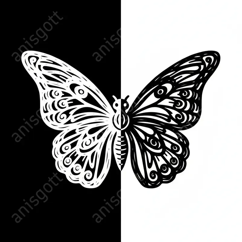 Split Mandala Monochrome Coloring Pages