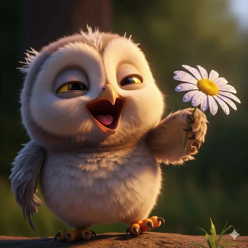 Emotive 3D Bird Character Scenes