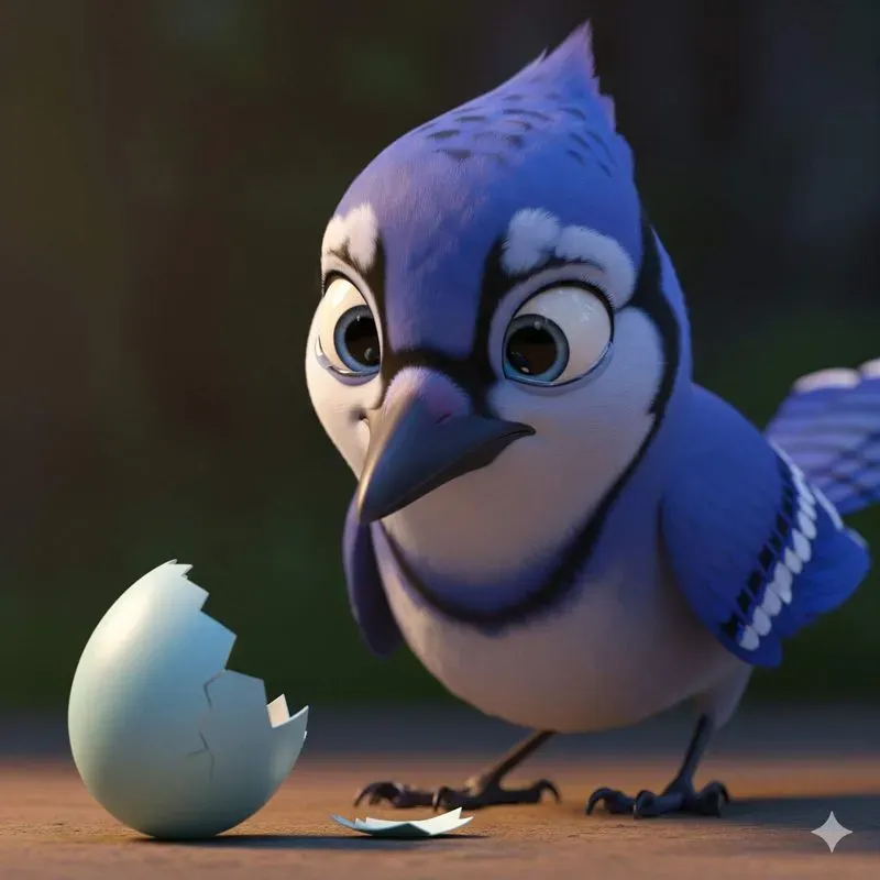 Emotive 3D Bird Character Scenes