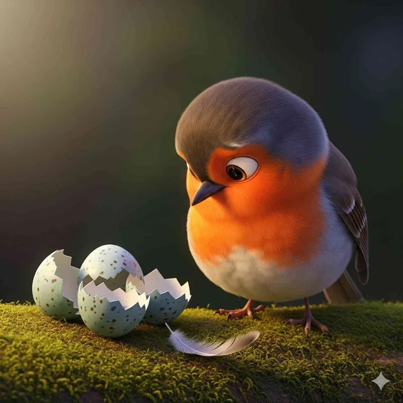 Emotive 3D Bird Character Scenes